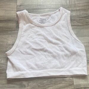 Ambiance Classic White Ribbed Crop Top